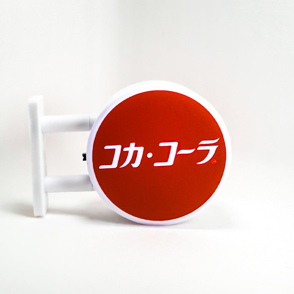 Coca-Cola Japan Round LED Magnet Lightbox | Katakana & Classic